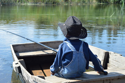 A child on a boat